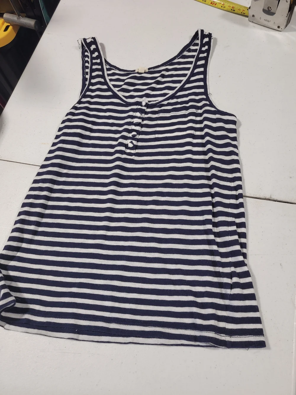 J. Crew Navy and White Striped Tank Top